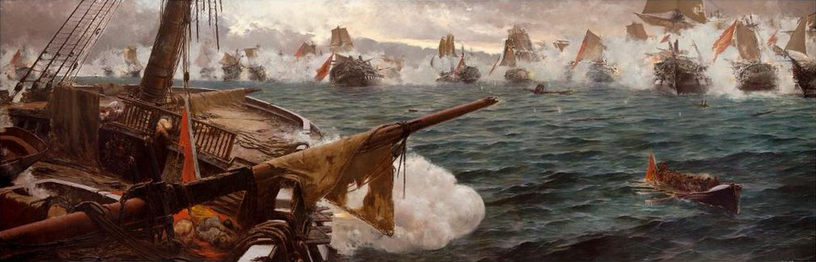 Combate de Trafalgar por Justo Ruiz Luna